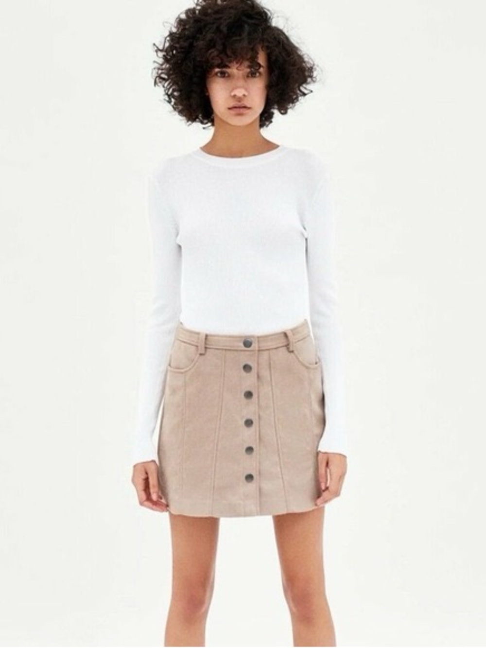 Zara - Faux Suede Skirt with snap buttons